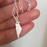 gemelf jewelry paper folding geometrical silver bird pendant necklace