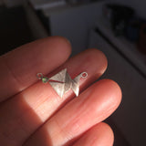 silver geometrical fish pendant necklace